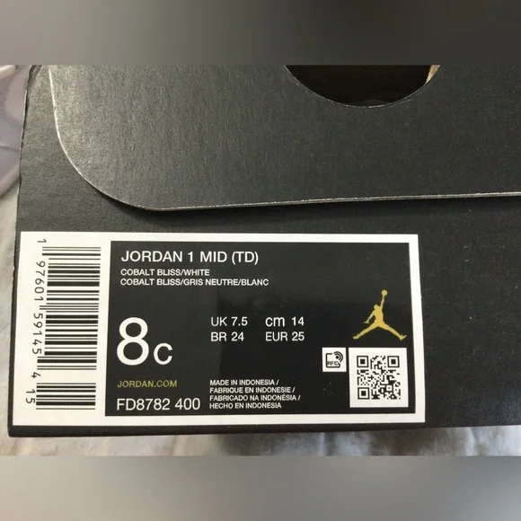 Nike Jordan 1 Mid Toddler Cobalt Bliss/White Size 8c - Picture 13 of 13